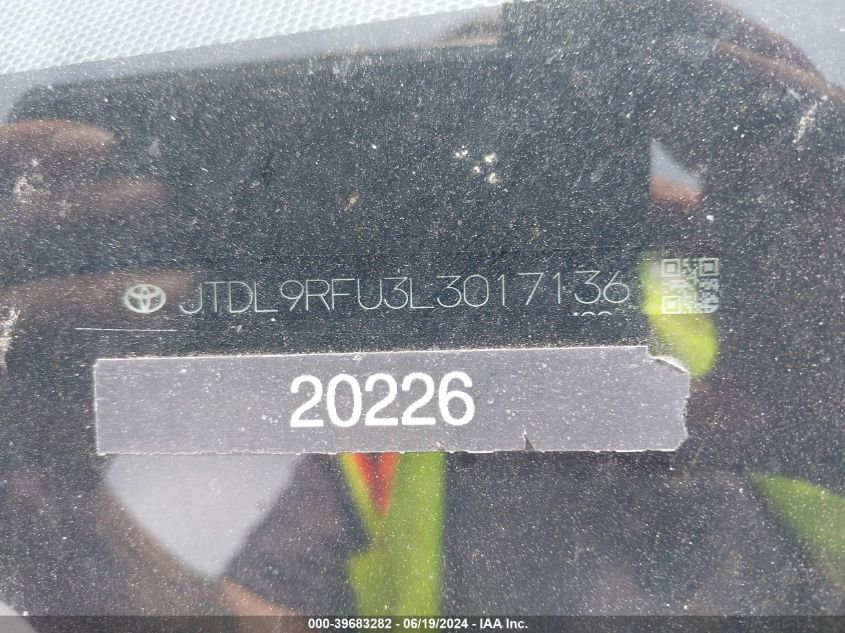2020 Toyota Prius Xle Awd-E VIN: JTDL9RFU3L3017136 Lot: 39683282