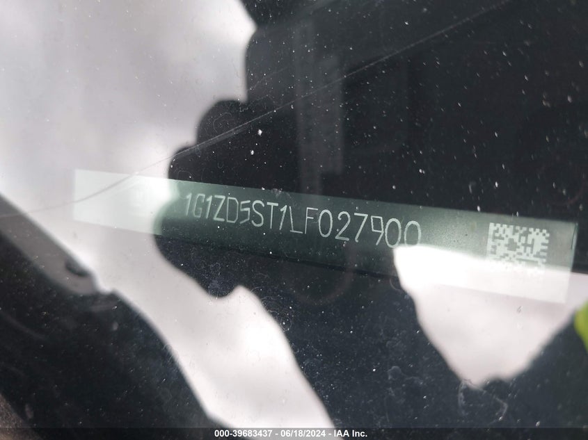 2020 Chevrolet Malibu Fwd Lt VIN: 1G1ZD5ST1LF027900 Lot: 39683437