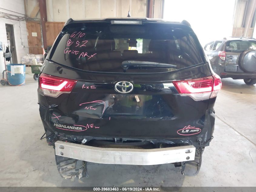 2019 Toyota Highlander Le Plus VIN: 5TDBZRFH4KS968750 Lot: 39683463