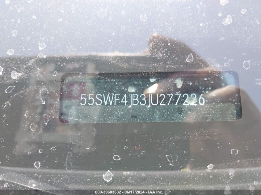 2018 Mercedes-Benz C 300 VIN: 55SWF4JB3JU277226 Lot: 39683632