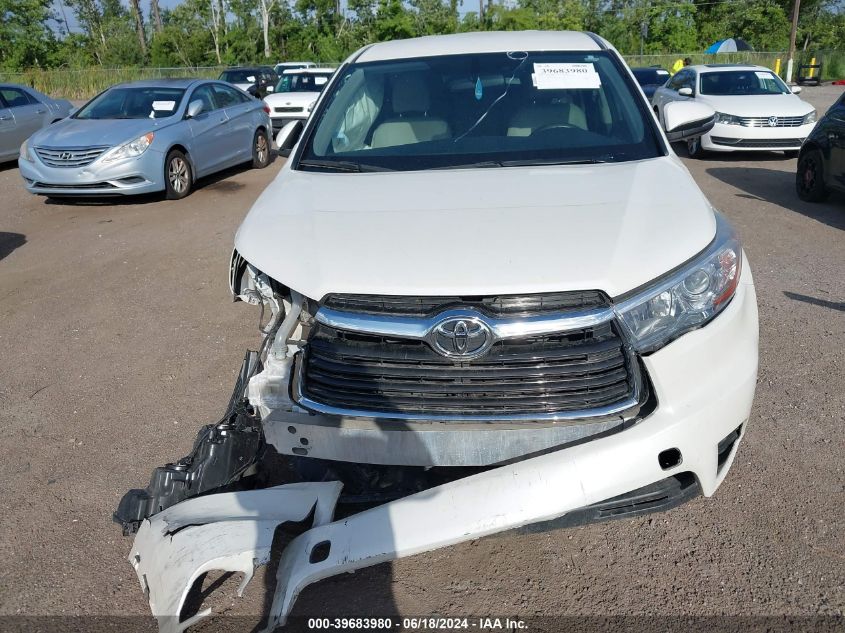 2016 Toyota Highlander Le VIN: 5TDZARFH2GS021803 Lot: 39683980