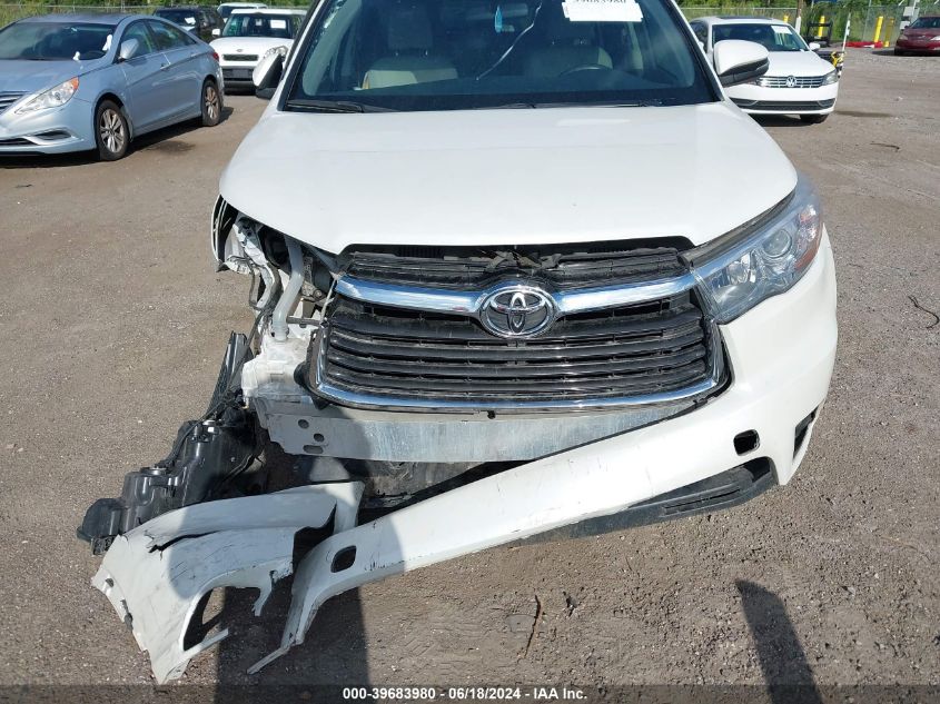 2016 Toyota Highlander Le VIN: 5TDZARFH2GS021803 Lot: 39683980