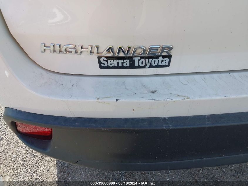 2016 Toyota Highlander Le VIN: 5TDZARFH2GS021803 Lot: 39683980