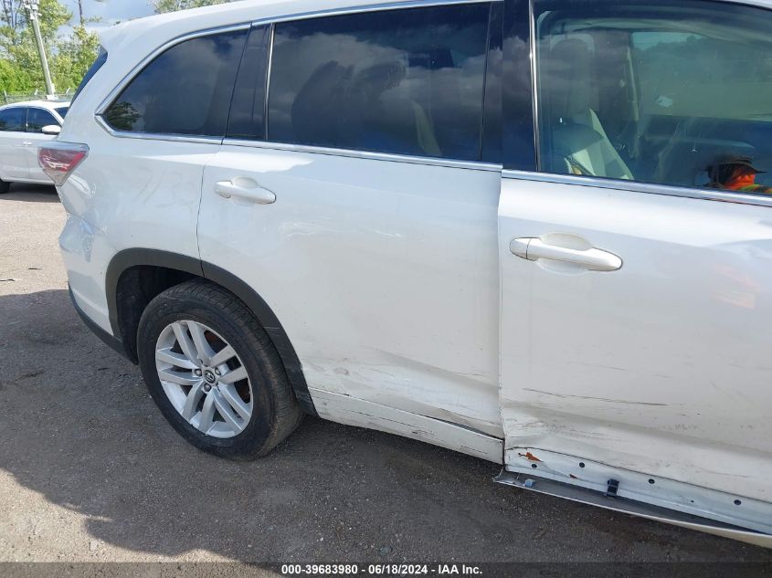 2016 Toyota Highlander Le VIN: 5TDZARFH2GS021803 Lot: 39683980