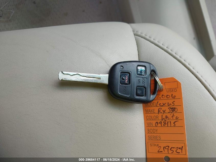 2006 Lexus Rx 330 VIN: 2T2HA31U36C098115 Lot: 39684117