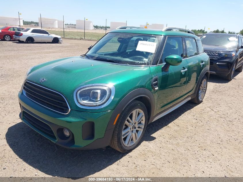 2022 Mini Countryman Cooper VIN: WMZ23BR08N3N60935 Lot: 39684193