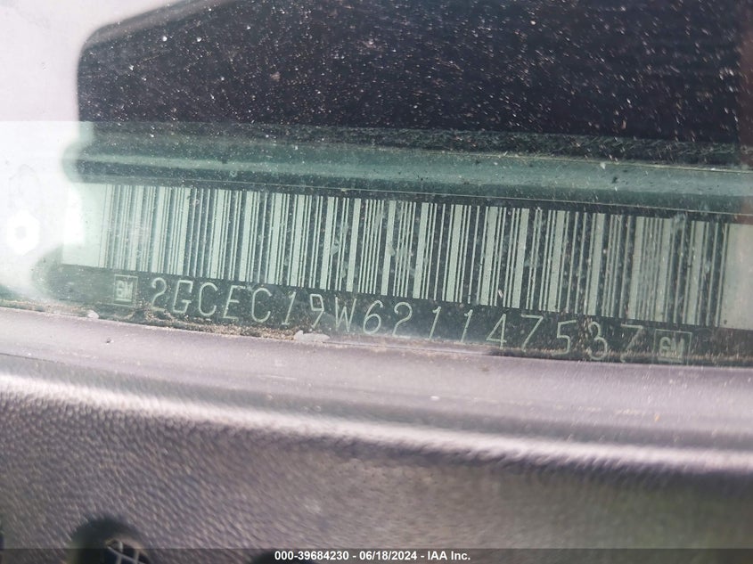 2002 Chevrolet Silverado 1500 VIN: 2GCEC19W621147537 Lot: 39684230