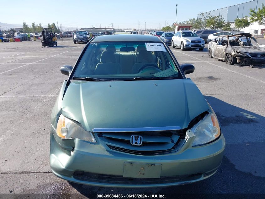 2003 Honda Civic Lx VIN: 2HGES16533H604457 Lot: 39684486