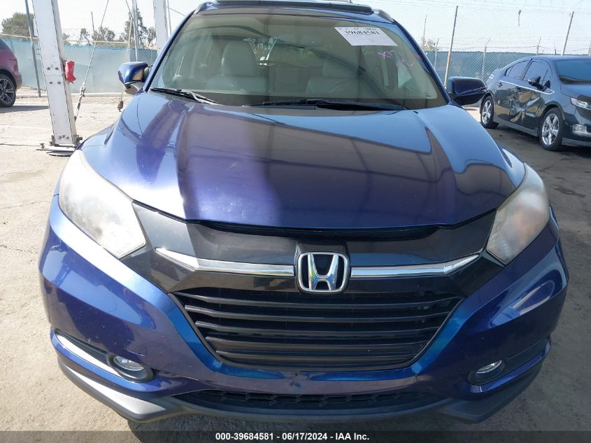 2016 Honda Hr-V Ex-L VIN: 3CZRU5H7XGM705979 Lot: 39684581