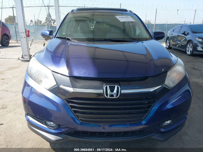 2016 Honda Hr-V Ex-L VIN: 3CZRU5H7XGM705979 Lot: 39684581