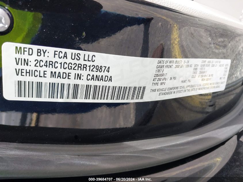 2024 Chrysler Voyager Lx VIN: 2C4RC1CG2RR129874 Lot: 39684707