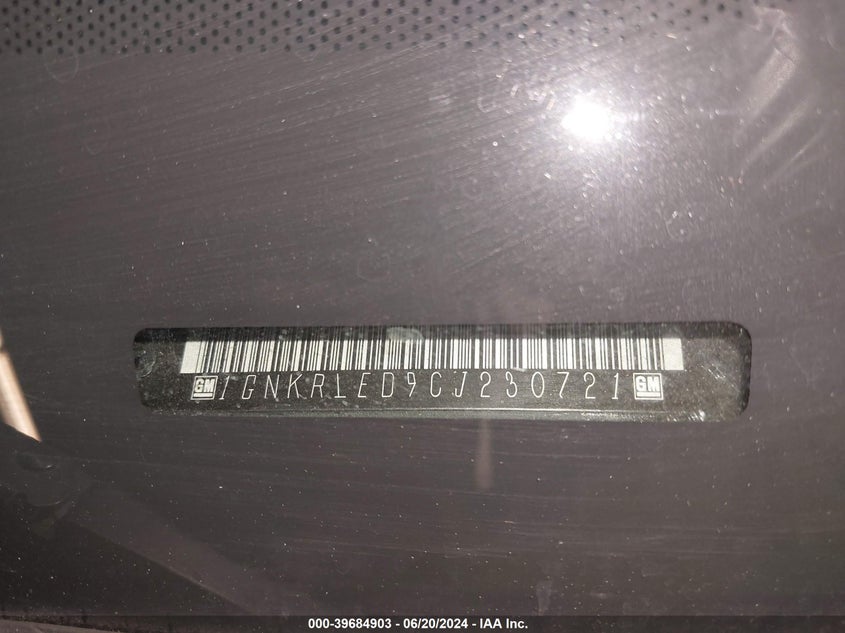 2012 Chevrolet Traverse Ltz VIN: 1GNKRLED9CJ230721 Lot: 39684903