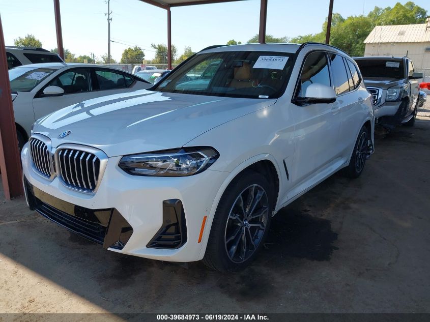 2023 BMW X3 xDrive30I VIN: 5UX53DP07P9R19251 Lot: 39684973