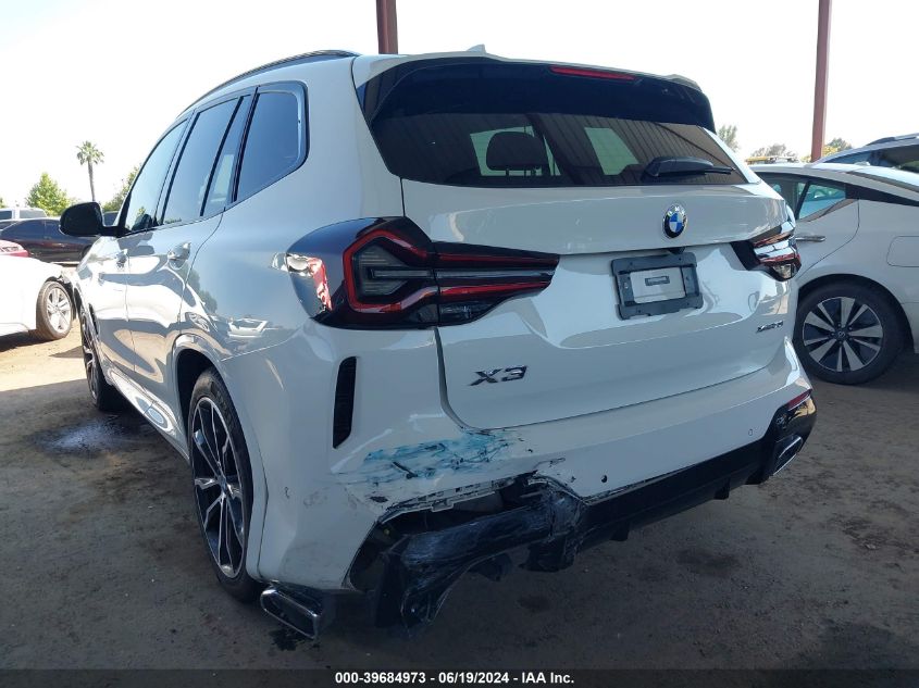 2023 BMW X3 xDrive30I VIN: 5UX53DP07P9R19251 Lot: 39684973