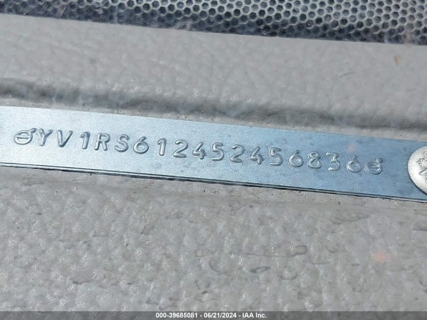 2005 Volvo S60 2.4 VIN: YV1RS612452456836 Lot: 39685081