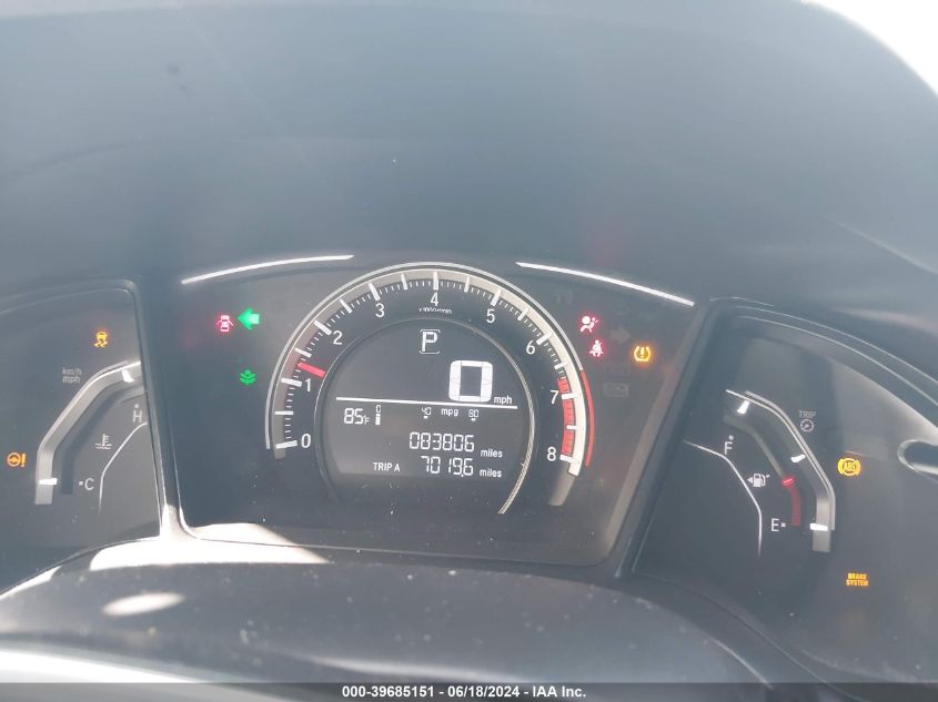 2018 Honda Civic Lx VIN: 19XFC2F50JE023870 Lot: 39685151