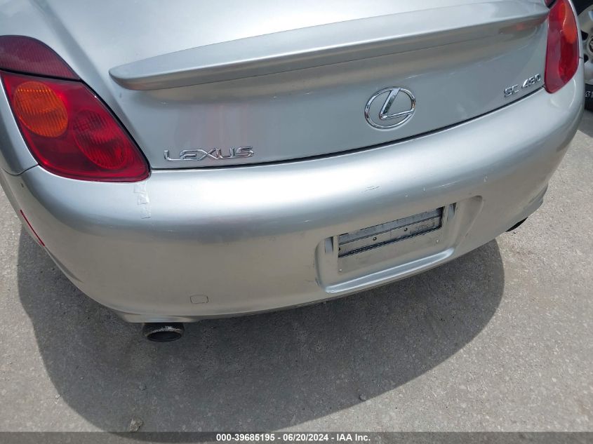 2002 Lexus Sc 430 VIN: JTHFN48Y920034128 Lot: 39685195