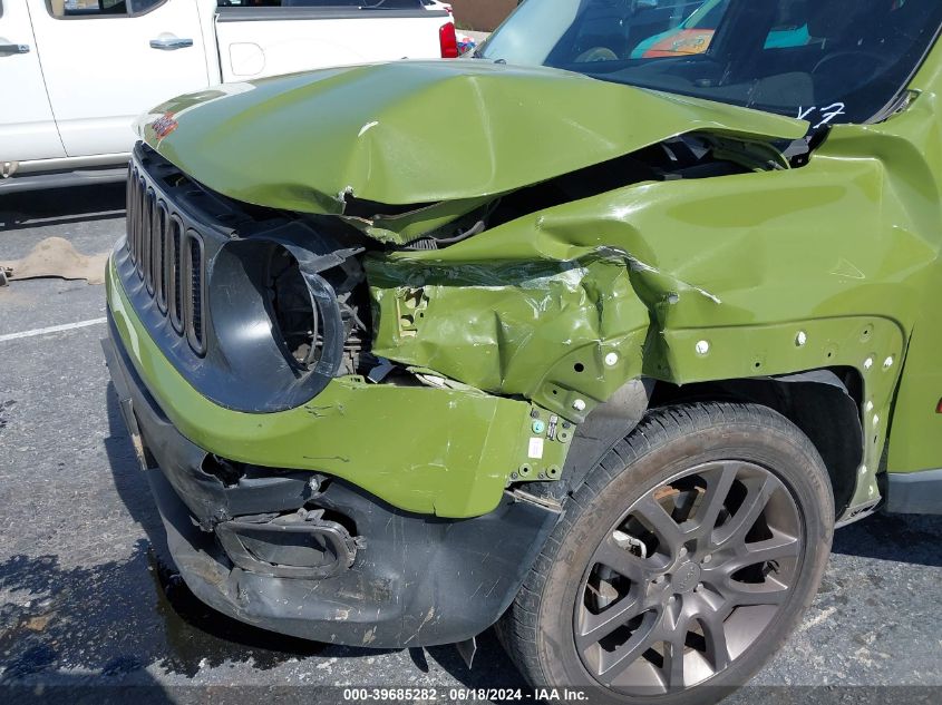 2016 Jeep Renegade 75Th Anniversary VIN: ZACCJABT0GPD41474 Lot: 39685282