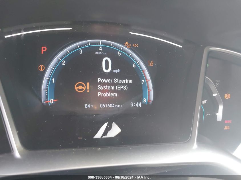 2019 Honda Civic Ex VIN: 2HGFC3B38KH351880 Lot: 39685334