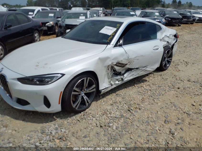 2021 BMW 430I VIN: WBA53AP00MCF75910 Lot: 39685483