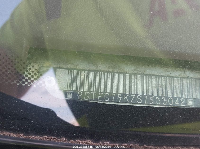 1995 GMC Sierra C1500 VIN: 2GTEC19K7S1533042 Lot: 39685845