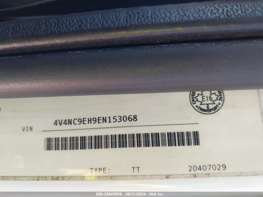 2014 Volvo Vn Vnl VIN: 4V4NC9EH9EN153068 Lot: 39685906
