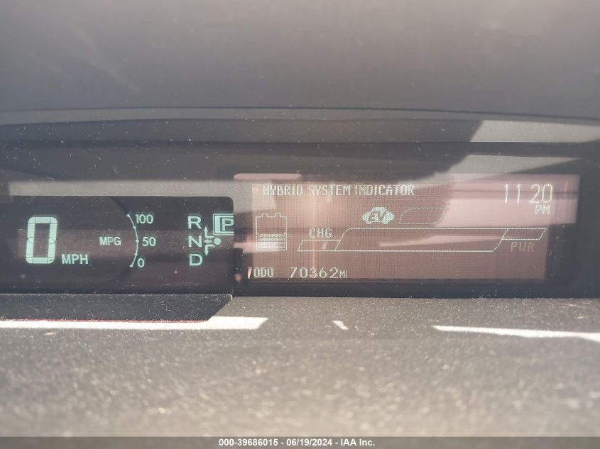 2012 Toyota Prius Two VIN: JTDKN3DUXC5426679 Lot: 39686015