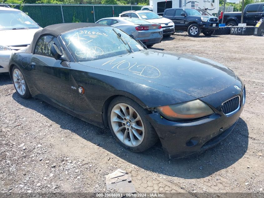 2003 BMW Z4 2.5I VIN: 4USBT33443LR62878 Lot: 39686091