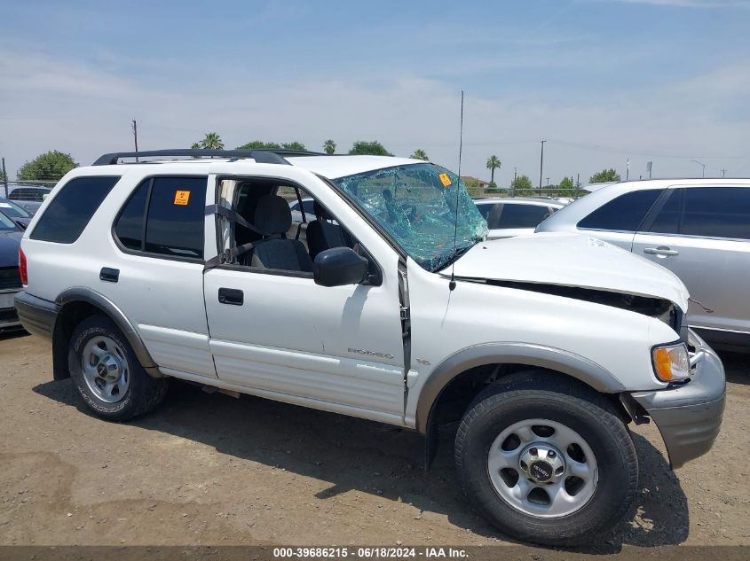 2001 Isuzu Rodeo Ls 3.2L V6/Lse 3.2L V6/S 3.2L V6 VIN: 4S2CK58W014361787 Lot: 39686215