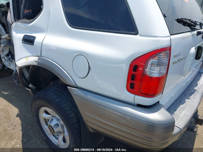 2001 Isuzu Rodeo Ls 3.2L V6/Lse 3.2L V6/S 3.2L V6 VIN: 4S2CK58W014361787 Lot: 39686215