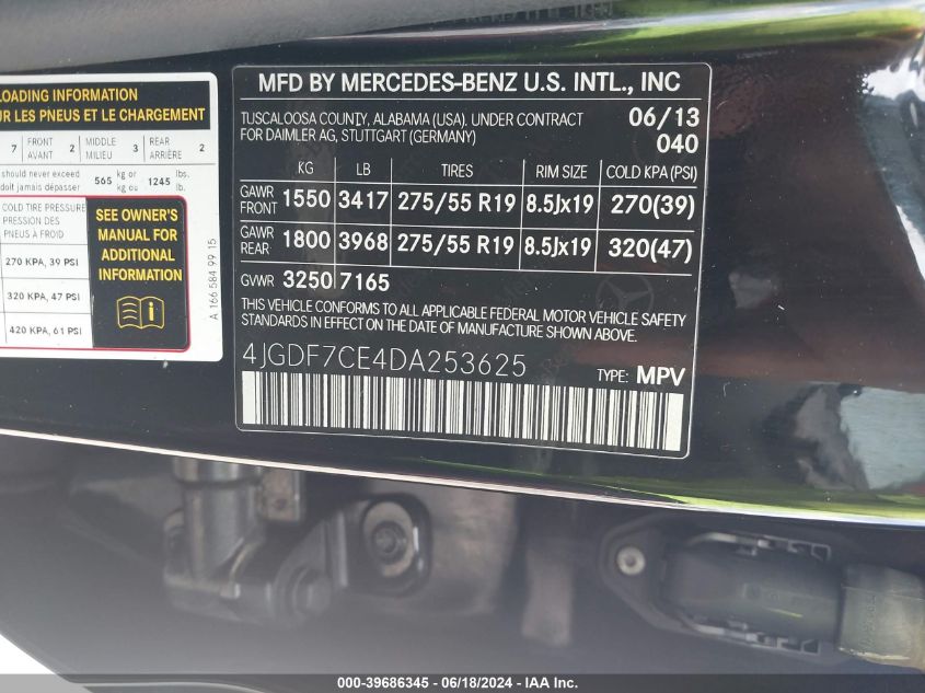 2013 MERCEDES-BENZ GL 450 4MATIC - 4JGDF7CE4DA253625