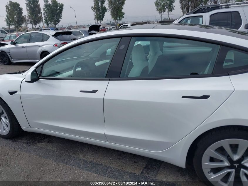 2022 Tesla Model 3 Long Range Dual Motor All-Wheel Drive VIN: 5YJ3E1EB4NF275300 Lot: 39686472