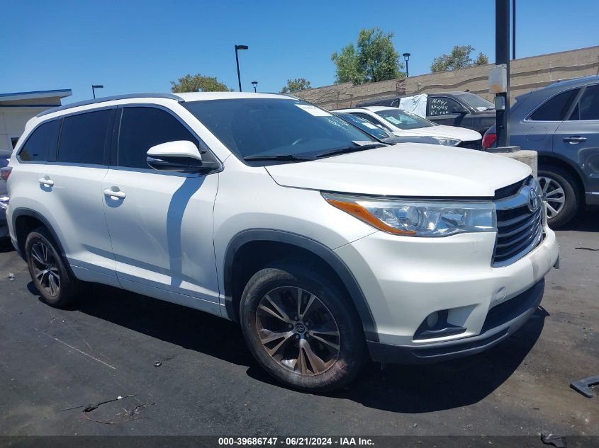 2016 Toyota Highlander Xle V6 VIN: 5TDKKRFH0GS144000 Lot: 39686747