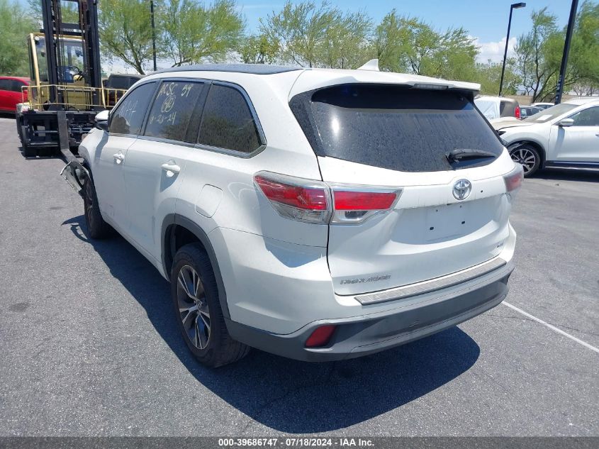 2016 Toyota Highlander Xle V6 VIN: 5TDKKRFH0GS144000 Lot: 39686747