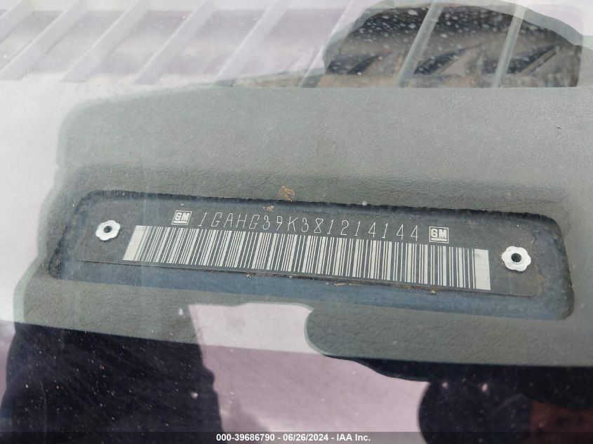 2008 Chevrolet Express Ls VIN: 1GAHG39K381214144 Lot: 39686790
