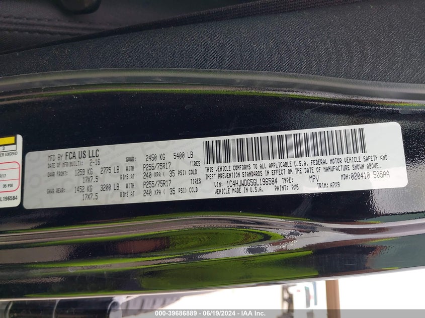 2016 JEEP WRANGLER UNLIMITED SPORT - 1C4HJWDG5GL196584