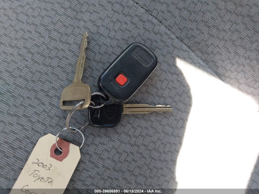 2003 Toyota Corolla Le VIN: 1NXBR32E93Z054799 Lot: 39686891