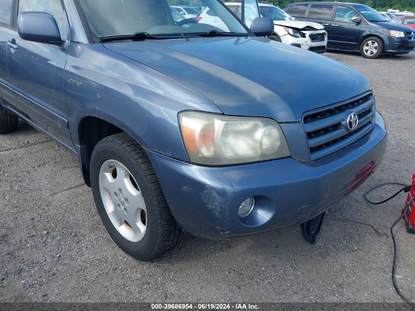 2005 Toyota Highlander Limited V6 VIN: JTEEP21A850068201 Lot: 39686954