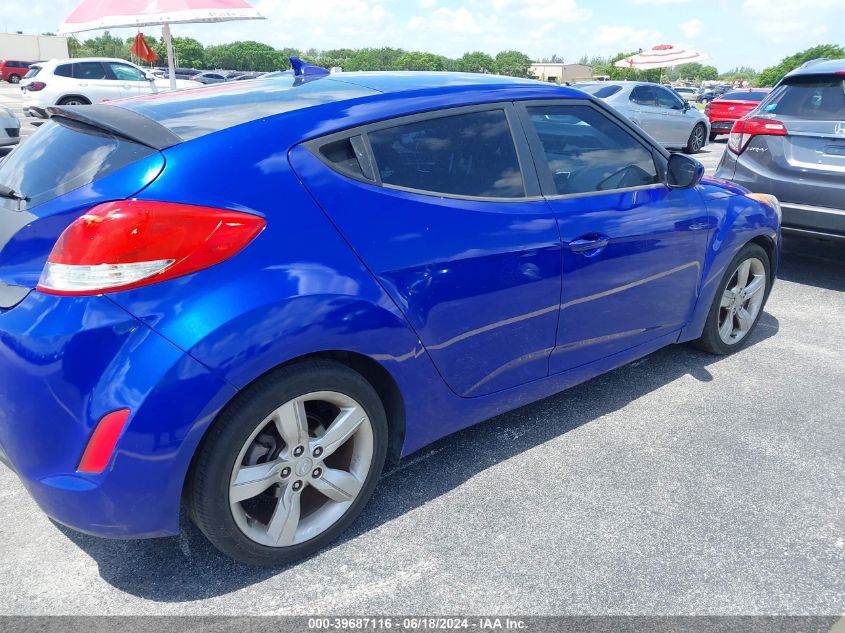 2014 Hyundai Veloster Base W/Black VIN: KMHTC6AD4EU186842 Lot: 39687116