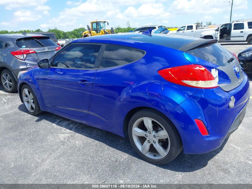 2014 Hyundai Veloster Base W/Black VIN: KMHTC6AD4EU186842 Lot: 39687116