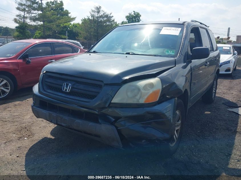 2005 Honda Pilot Ex VIN: 2HKYF184X5H536348 Lot: 39687235