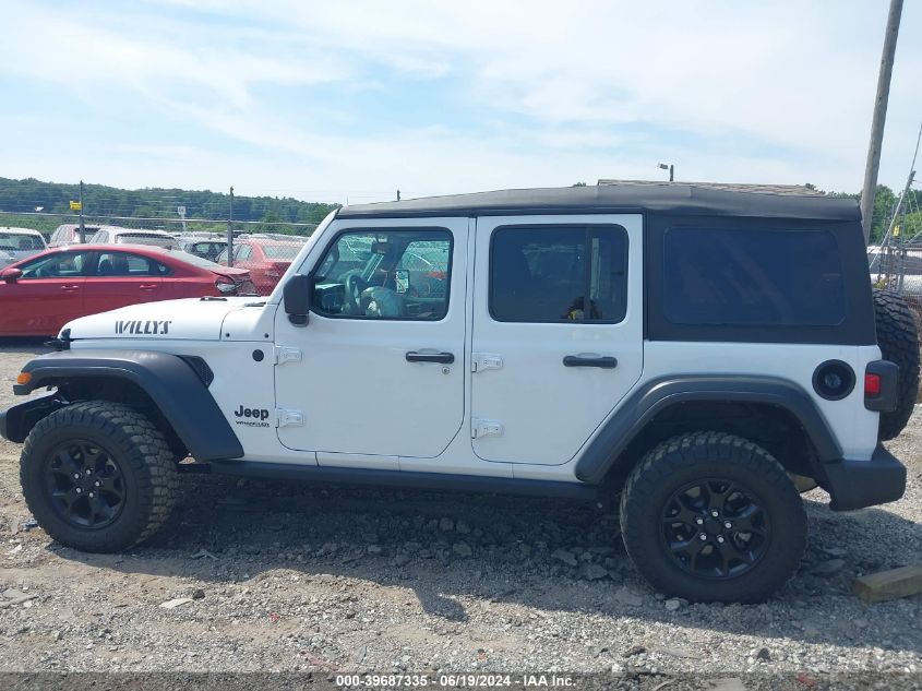 2022 Jeep Wrangler Unlimited Willys Sport 4X4 VIN: 1C4HJXDN0NW272874 Lot: 39687335