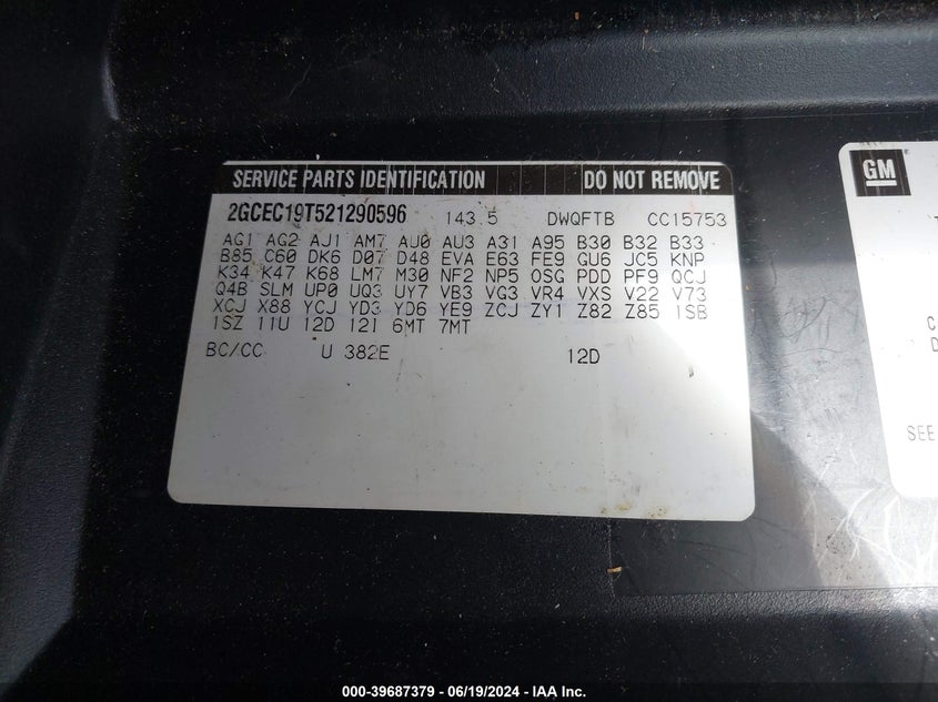 2002 Chevrolet Silverado 1500 Ls VIN: 2GCEC19T521290596 Lot: 39687379