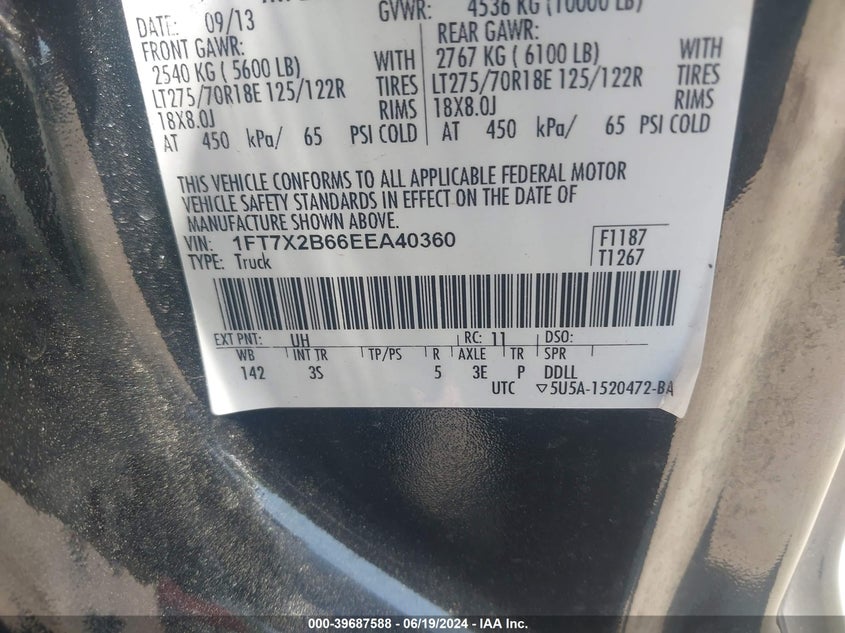 2014 FORD F-250 XLT - 1FT7X2B66EEA40360