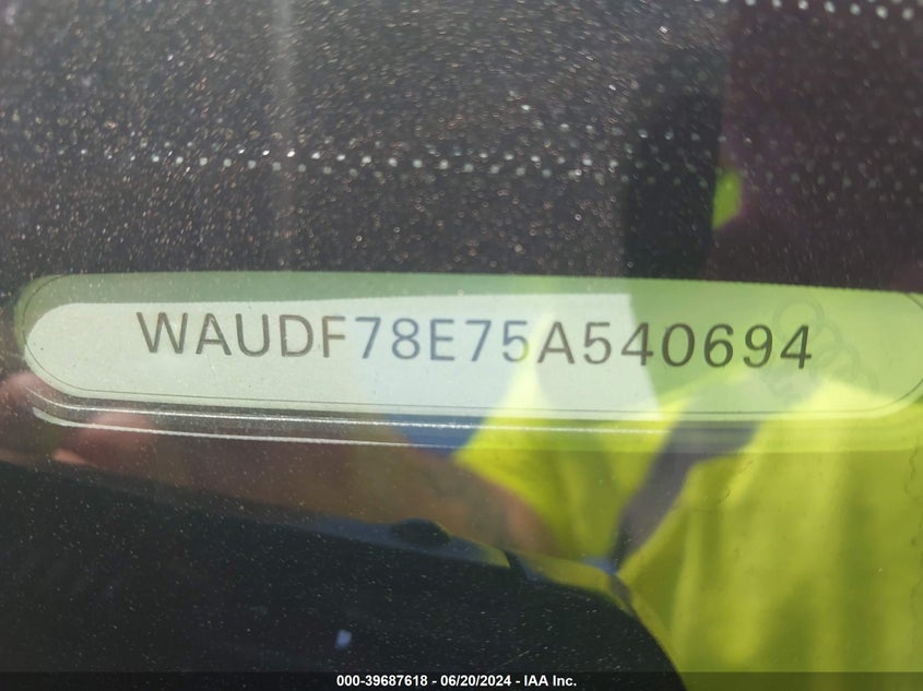 2005 Audi A4 2.0T VIN: WAUDF78E75A540694 Lot: 39687618