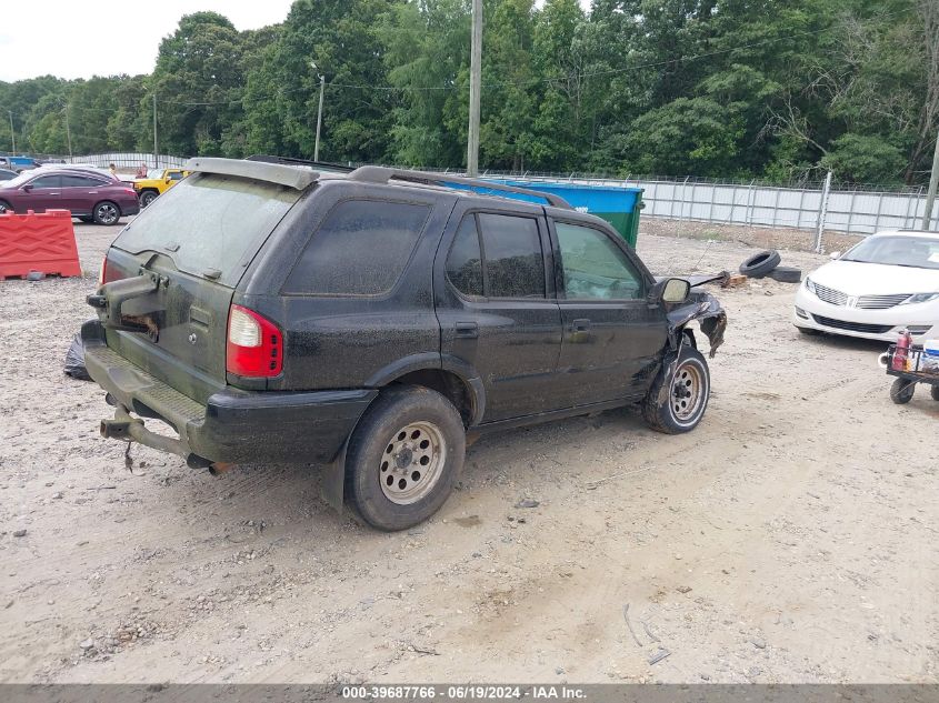 2001 Isuzu Rodeo S/Ls/Lse VIN: 4S2DM58W214344715 Lot: 39687766