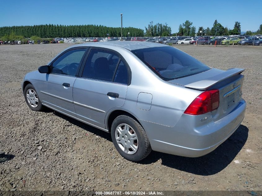 2001 Honda Civic Lx VIN: 2HGES16571H580502 Lot: 39687787