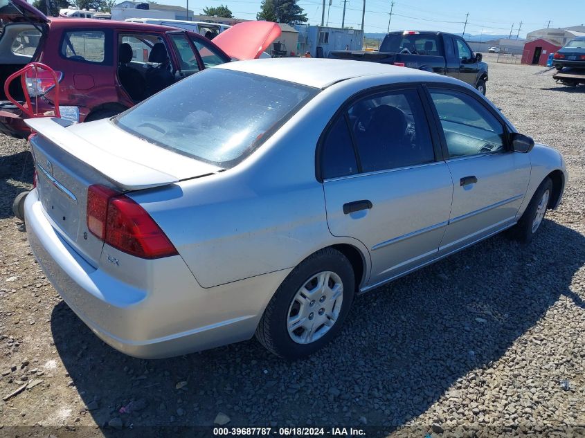 2001 Honda Civic Lx VIN: 2HGES16571H580502 Lot: 39687787