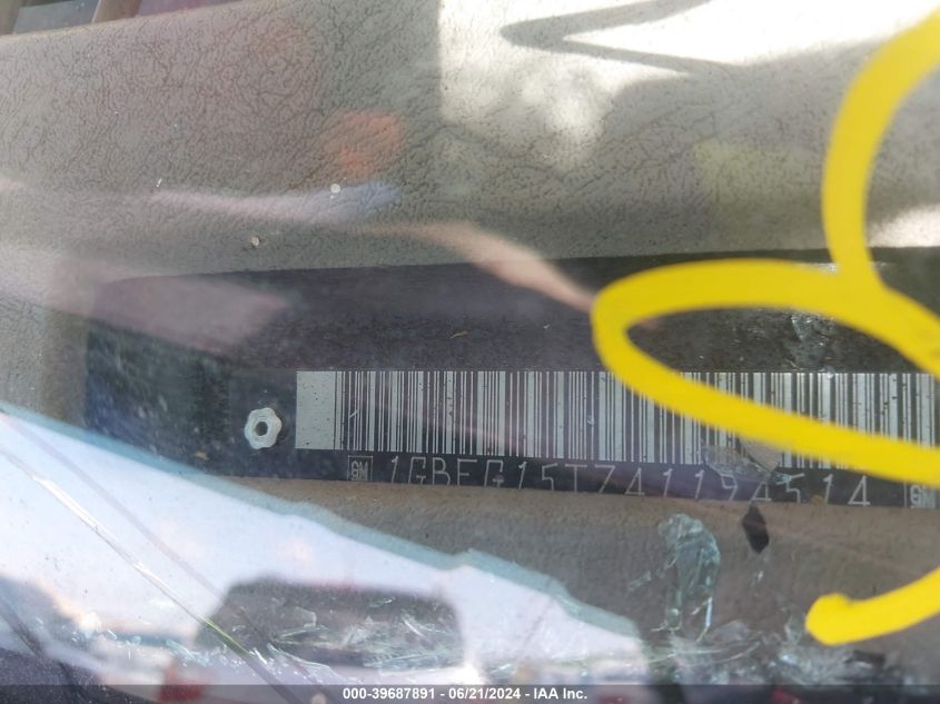 2004 Chevrolet Express VIN: 1GBFG15T741194514 Lot: 39687891