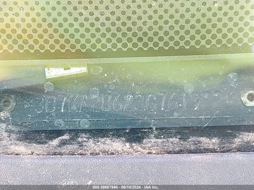 2003 Dodge Ram 2500 Slt/Laramie/St VIN: 3D7KA28623G761922 Lot: 39687946